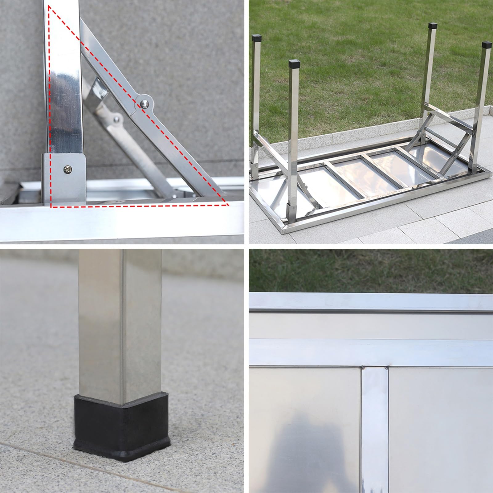 Amazon.com: Stainless Steel Folding Work Table for Outdoor